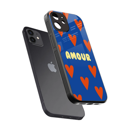Amour Blue sleek iphone 11 cover with tempered glass back and TPU edges