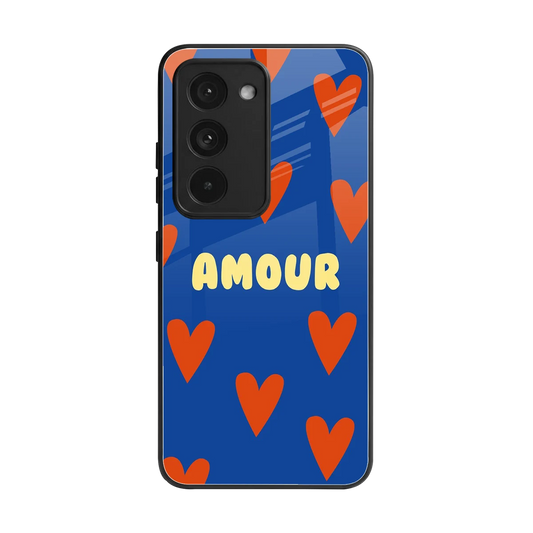 Amour Blue back phone cover | glass case for redmi 15 5g