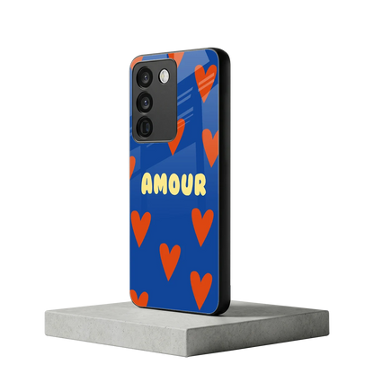 Amour Blue vivo y200 5g mobile cover | shockproof glass phone case
