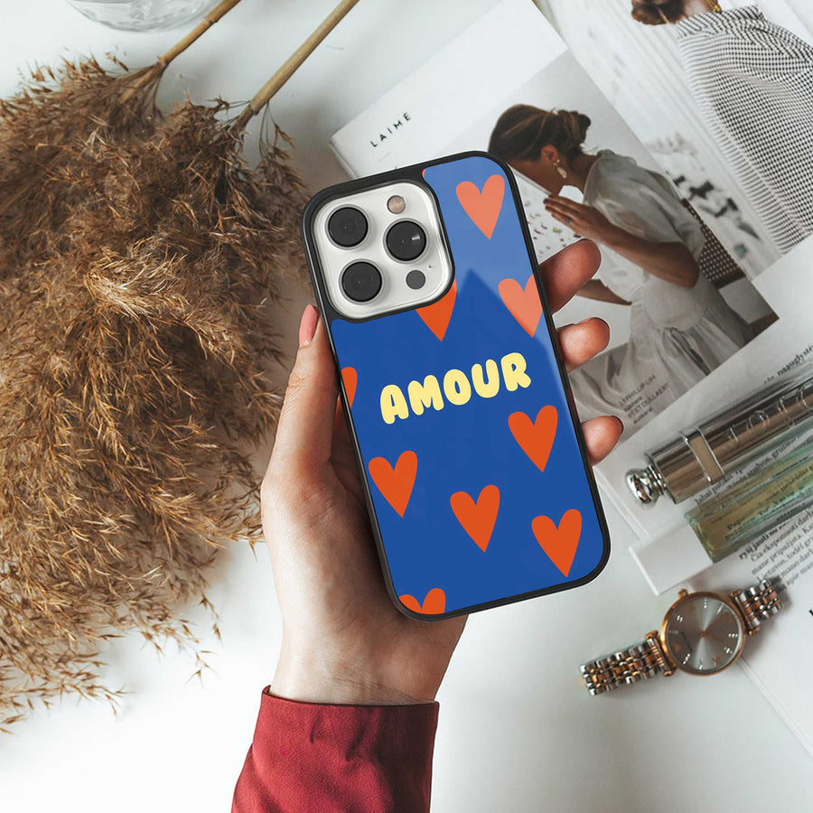 Amour Blue Phone Case for Samsung Galaxy S24 Ultra | Glass Case