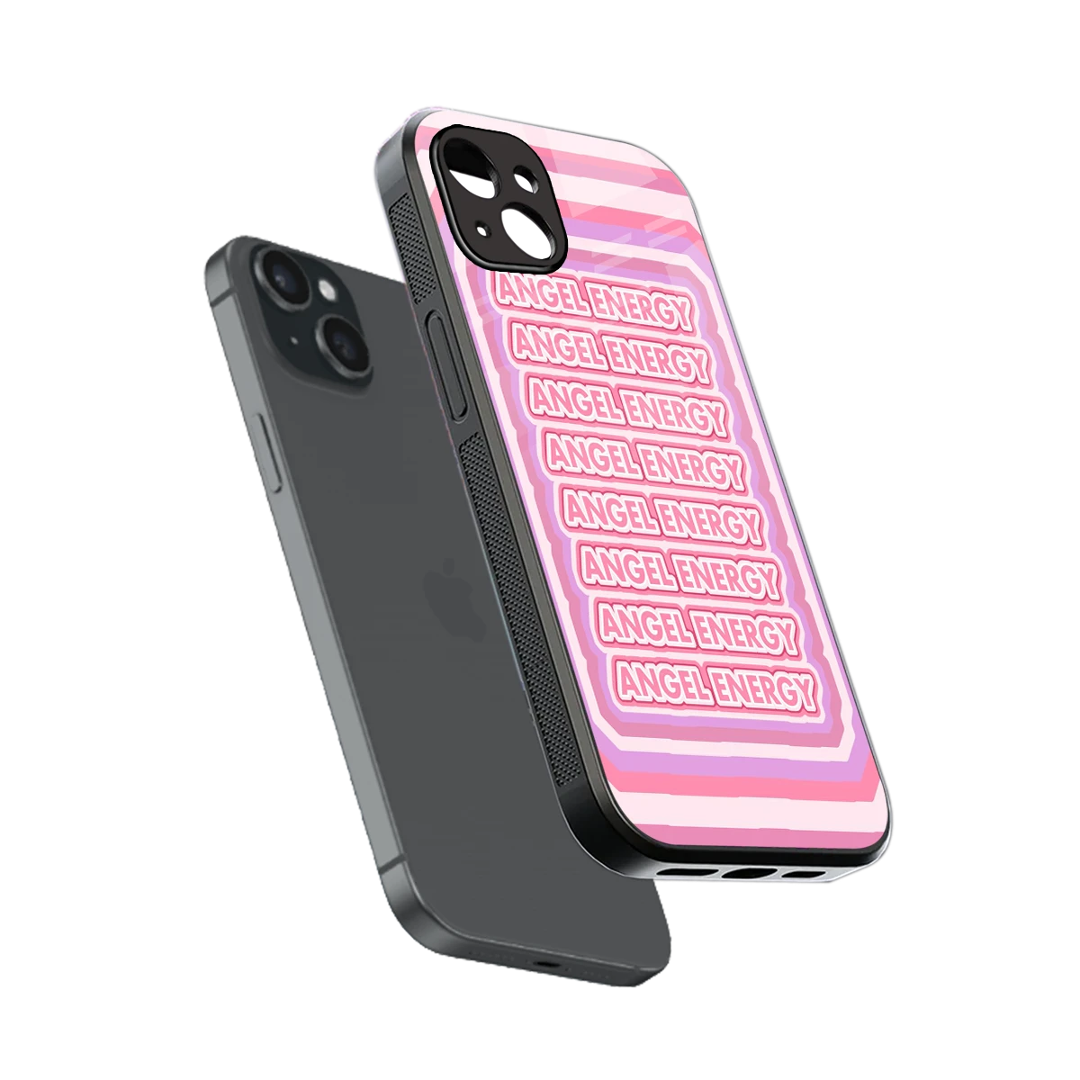 Angel Energy sleek iphone 14 plus cover with tempered glass back and TPU edges