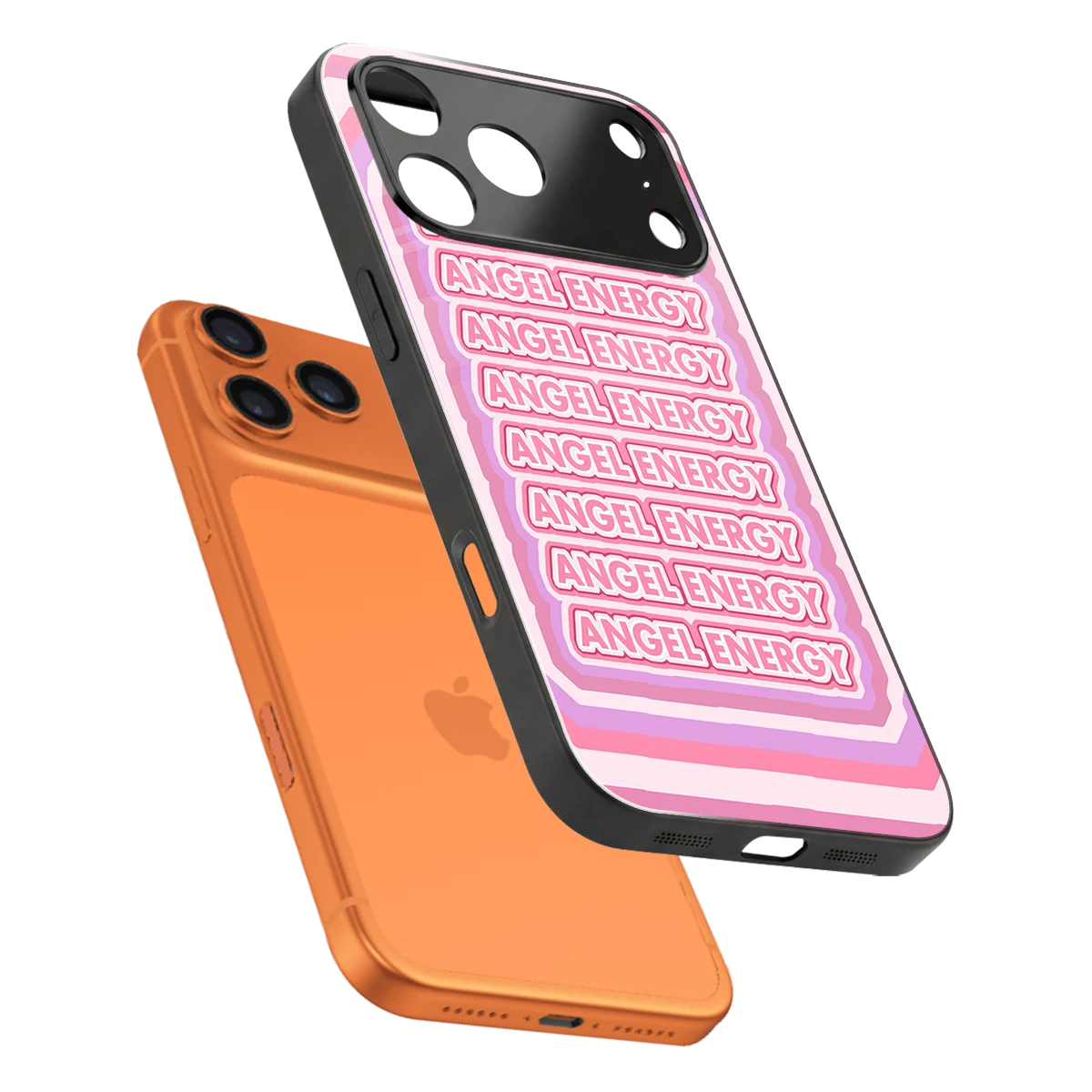 Angel Energy sleek iphone 17 pro cover with tempered glass back and TPU edges