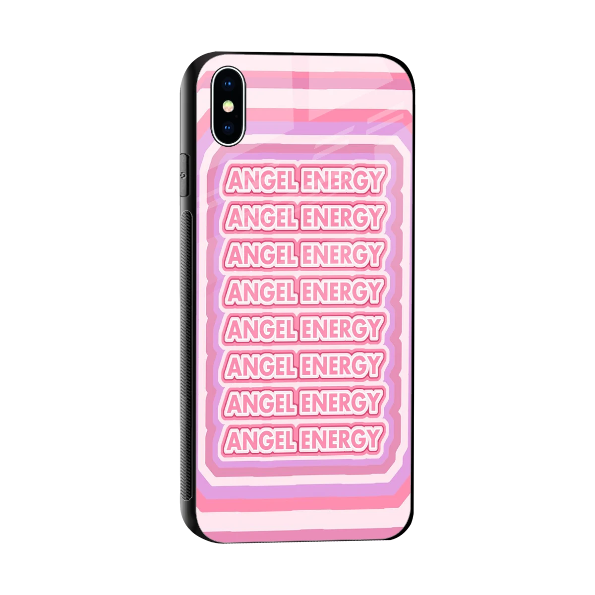 Angel Energy sleek iphone xs max cover with tempered glass back and TPU edges