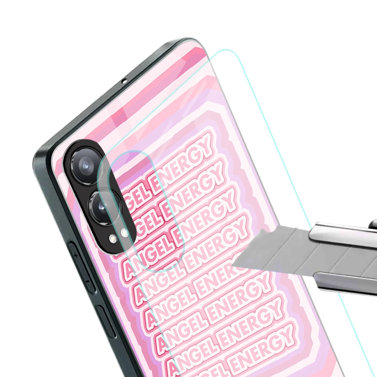 Angel Energy stylish phone case for oneplus nord ce 4 lite | glossy glass and slim fit