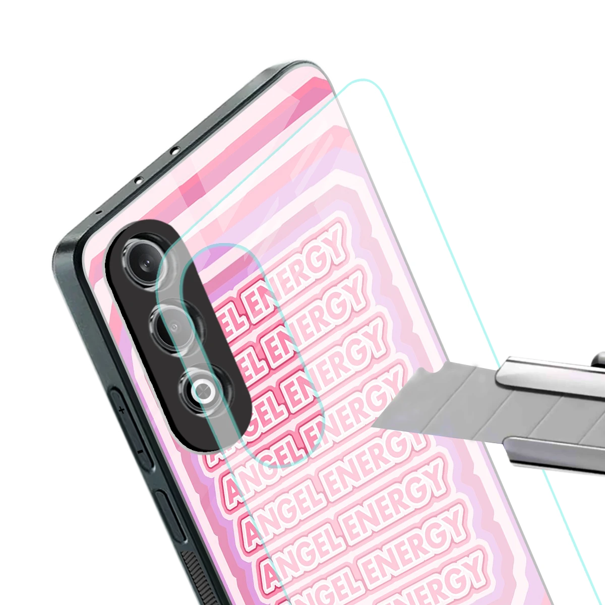 Angel Energy stylish phone case for oneplus nord ce 4 | glossy glass and slim fit