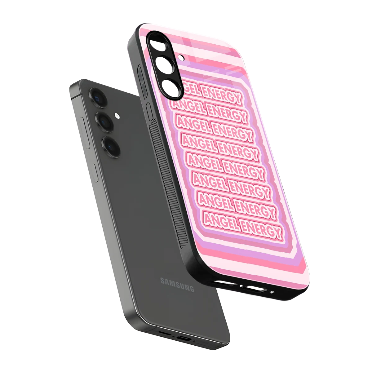 Angel Energy sleek samsung galaxy m35 5g cover with tempered glass back and TPU edges