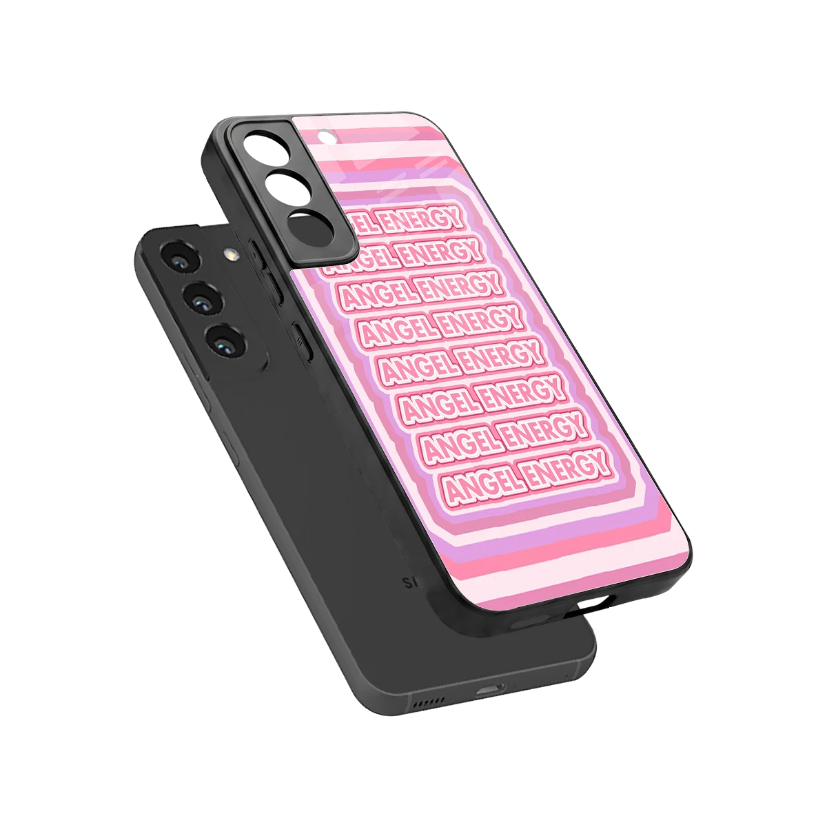 Angel Energy sleek samsung galaxy s22 cover with tempered glass back and TPU edges