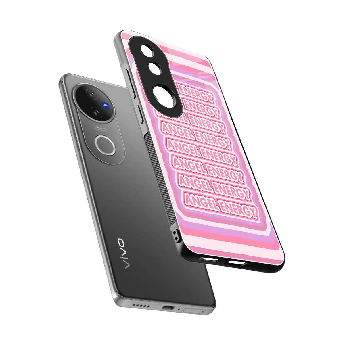 Angel Energy sleek vivo v50 cover with tempered glass back and TPU edges