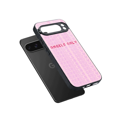 Angels Only sleek google pixel 10 pro xl cover with tempered glass back and TPU edges