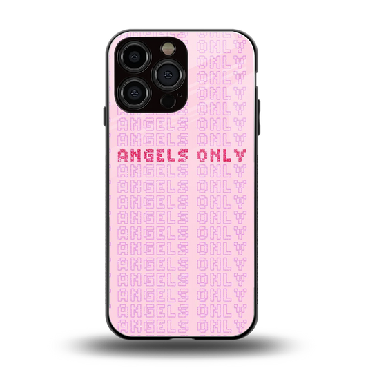 Angels Only back phone cover | glass case for iphone 15 pro max