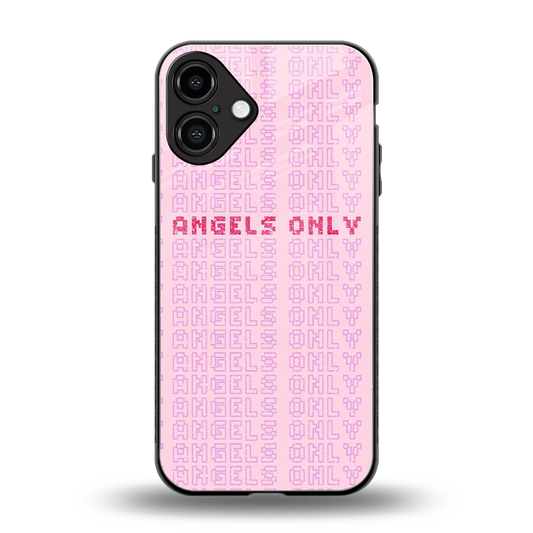 Angels Only back phone cover | glass case for iphone 16 plus