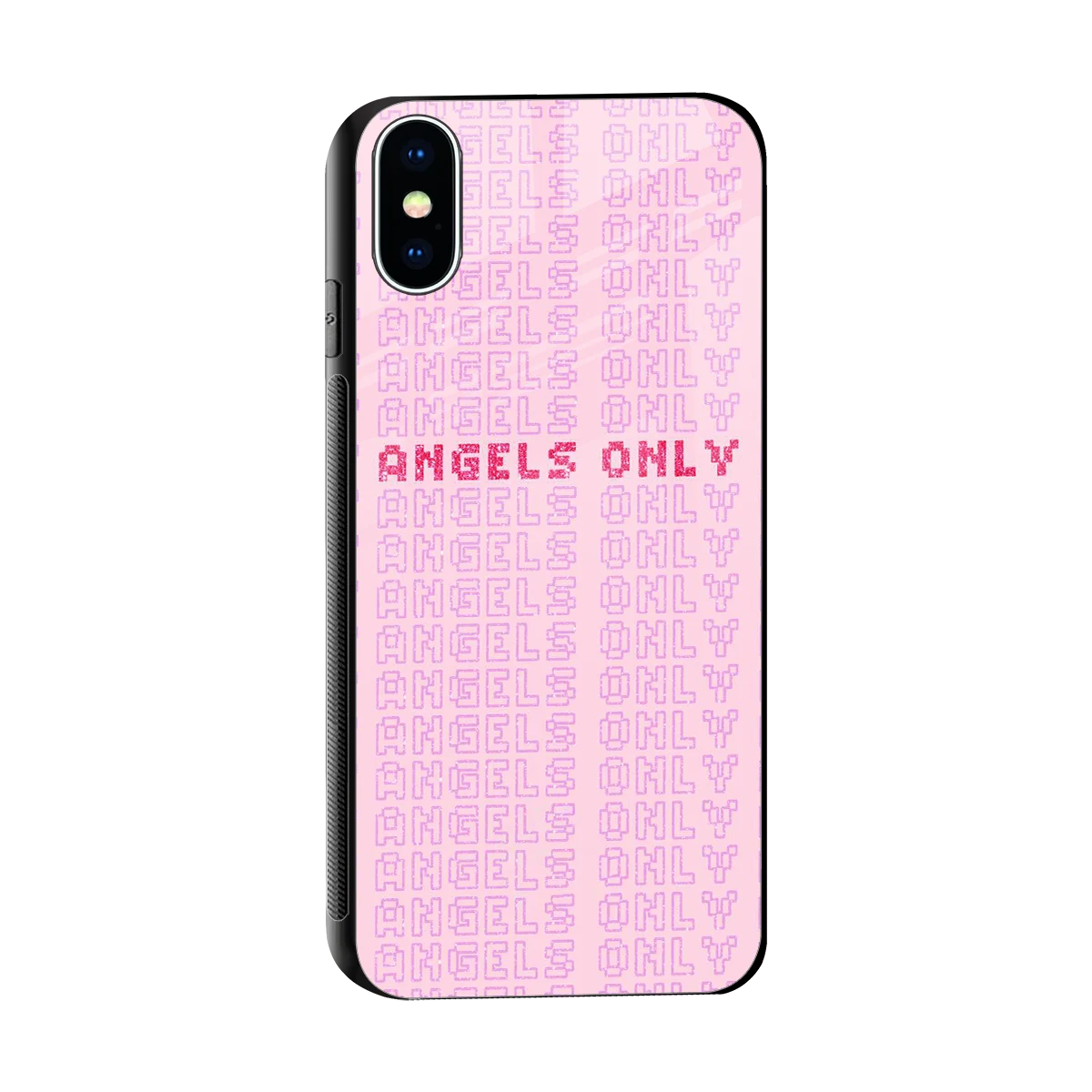 Angels Only sleek iphone x cover with tempered glass back and TPU edges