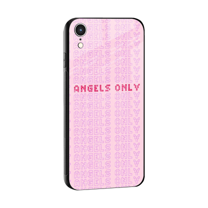 Angels Only sleek iphone xr cover with tempered glass back and TPU edges