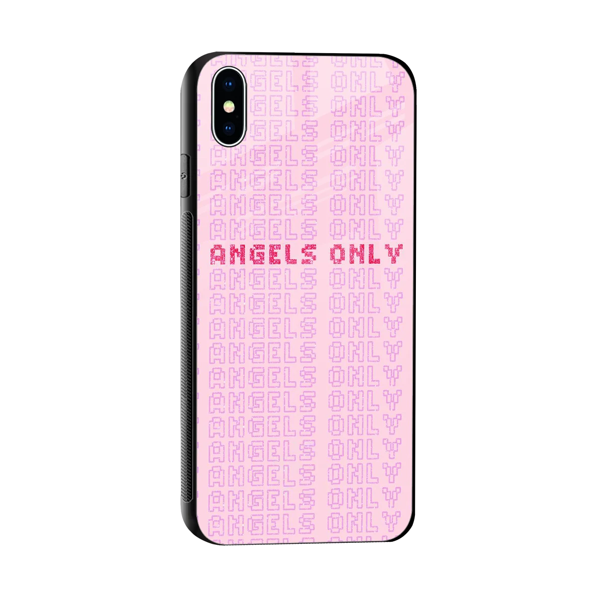 Angels Only sleek iphone xs max cover with tempered glass back and TPU edges