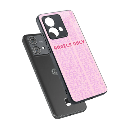 Angels Only sleek motorola edge 40 neo 5g cover with tempered glass back and TPU edges