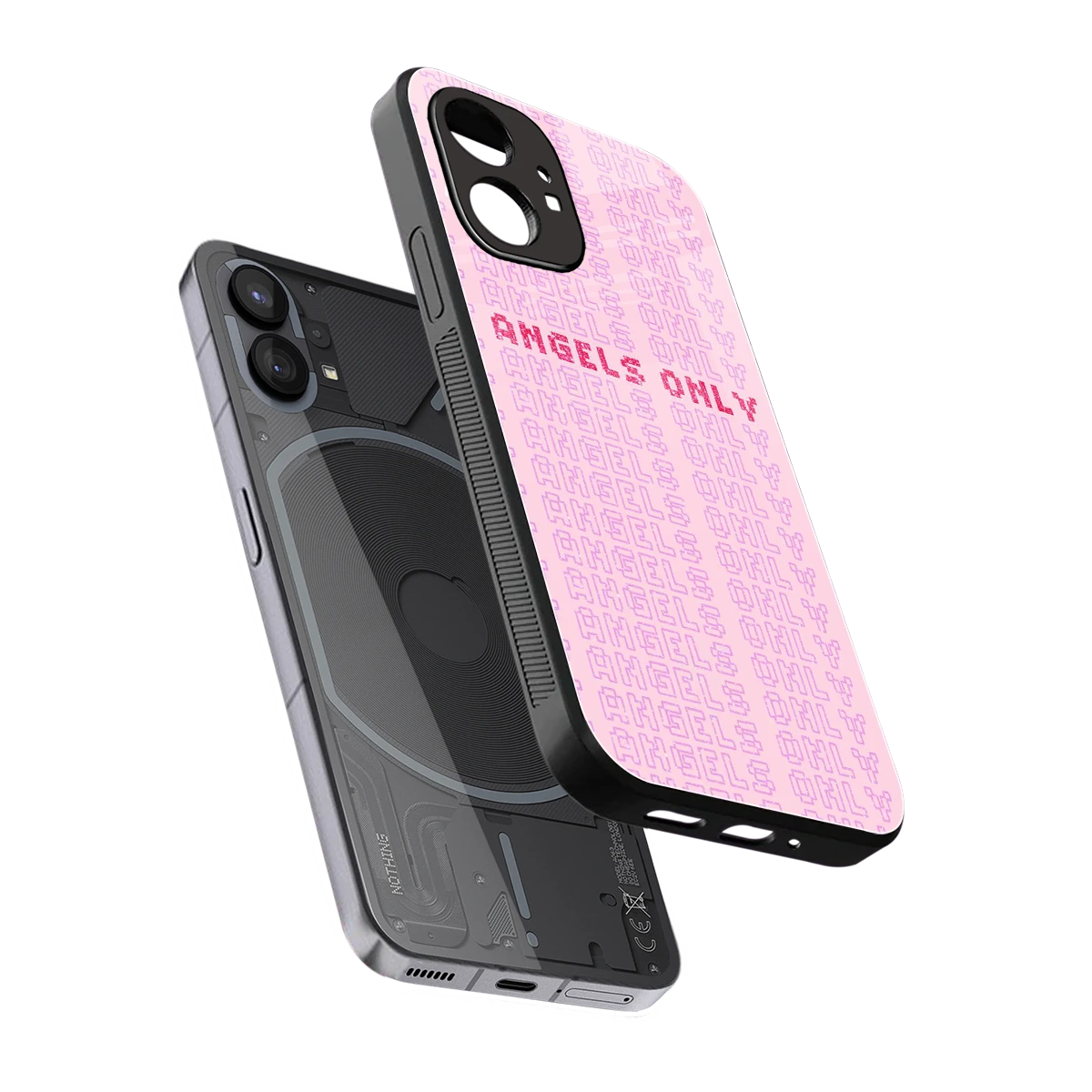 Angels Only sleek nothing phone 1 cover with tempered glass back and TPU edges