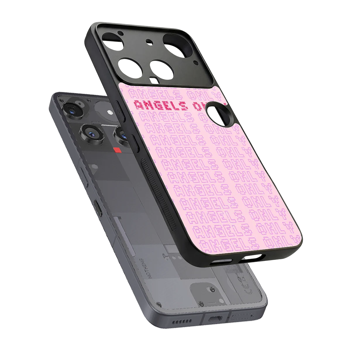 Angels Only sleek nothing phone 3 cover with tempered glass back and TPU edges