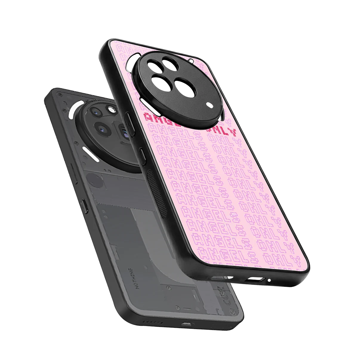 Angels Only sleek nothing phone 3a pro cover with tempered glass back and TPU edges