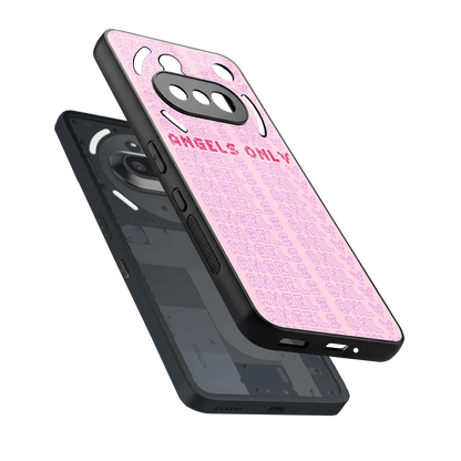 Angels Only sleek nothing phone 3a cover with tempered glass back and TPU edges
