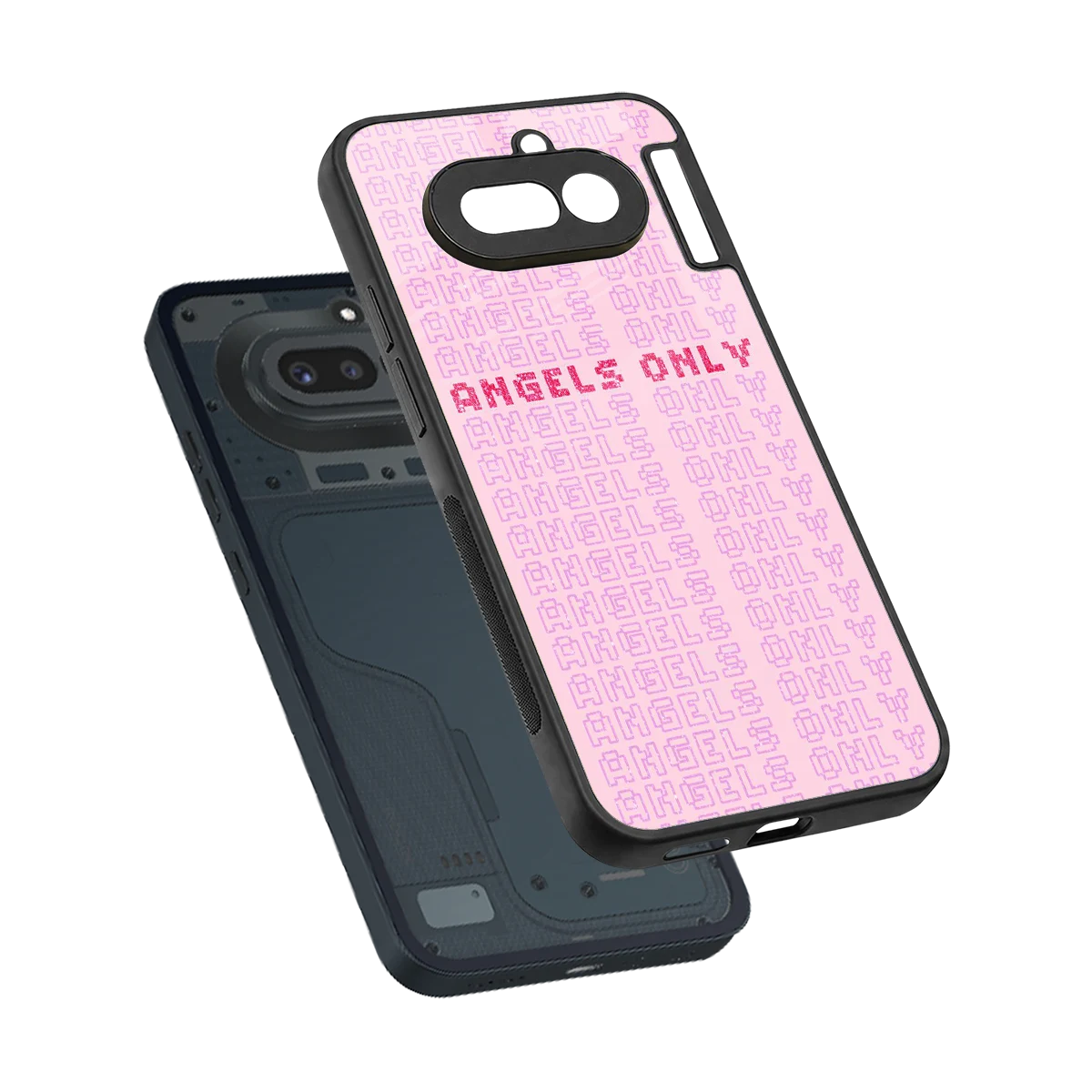 Angels Only sleek nothing phone 4a cover with tempered glass back and TPU edges