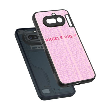 Angels Only sleek nothing phone 4a cover with tempered glass back and TPU edges