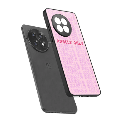 Angels Only sleek oneplus 13r cover with tempered glass back and TPU edges