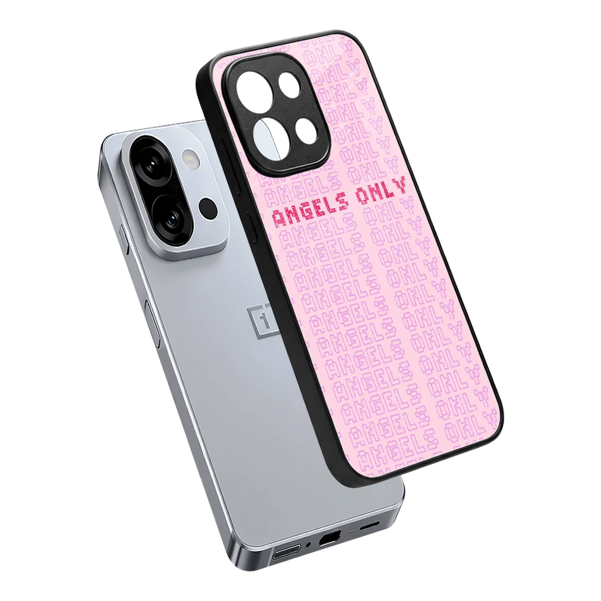 Angels Only sleek oneplus 13s cover with tempered glass back and TPU edges