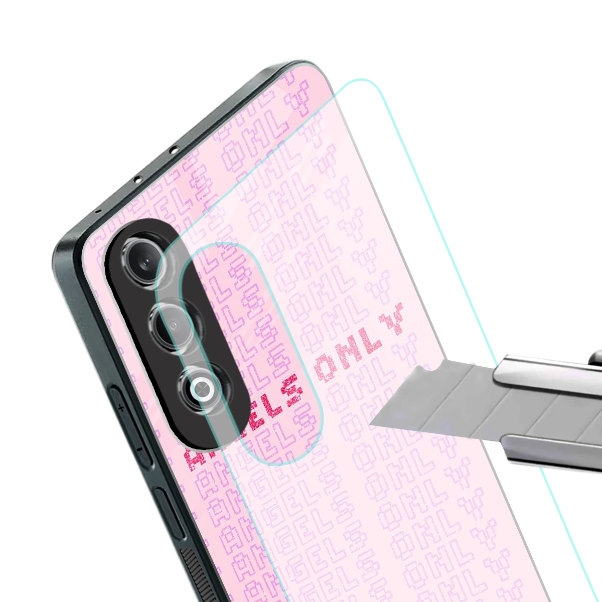 Angels Only stylish phone case for oneplus nord ce 4 | glossy glass and slim fit