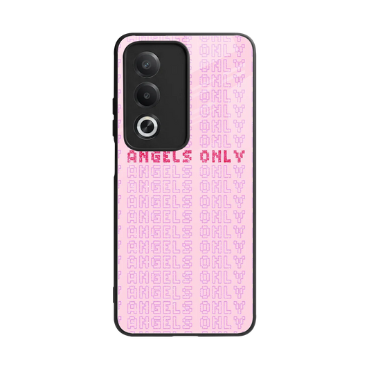 Angels Only back phone cover | glass case for oppo a3 pro