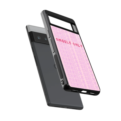 Angels Only sleek google pixel 6 pro cover with tempered glass back and TPU edges