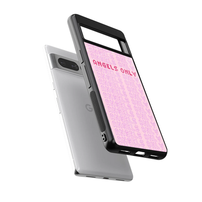 Angels Only sleek google pixel 7 pro cover with tempered glass back and TPU edges