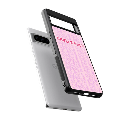 Angels Only sleek google pixel 8 pro cover with tempered glass back and TPU edges