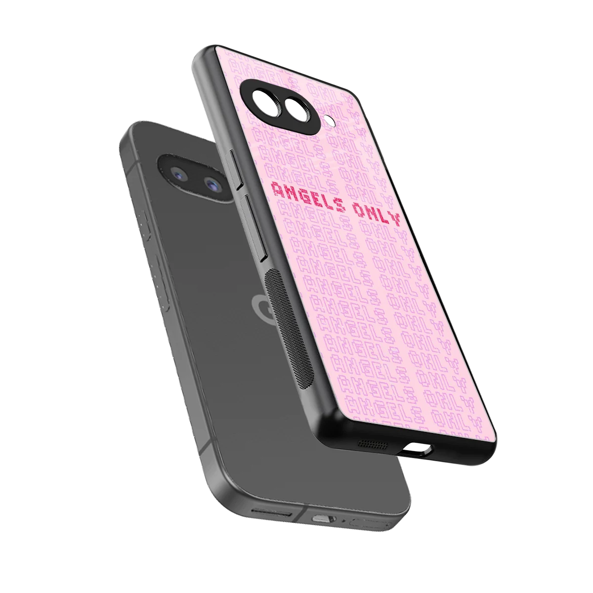 Angels Only sleek google pixel 10a cover with tempered glass back and TPU edges