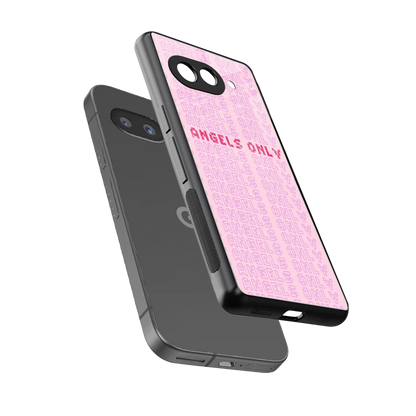Angels Only sleek google pixel 10a cover with tempered glass back and TPU edges