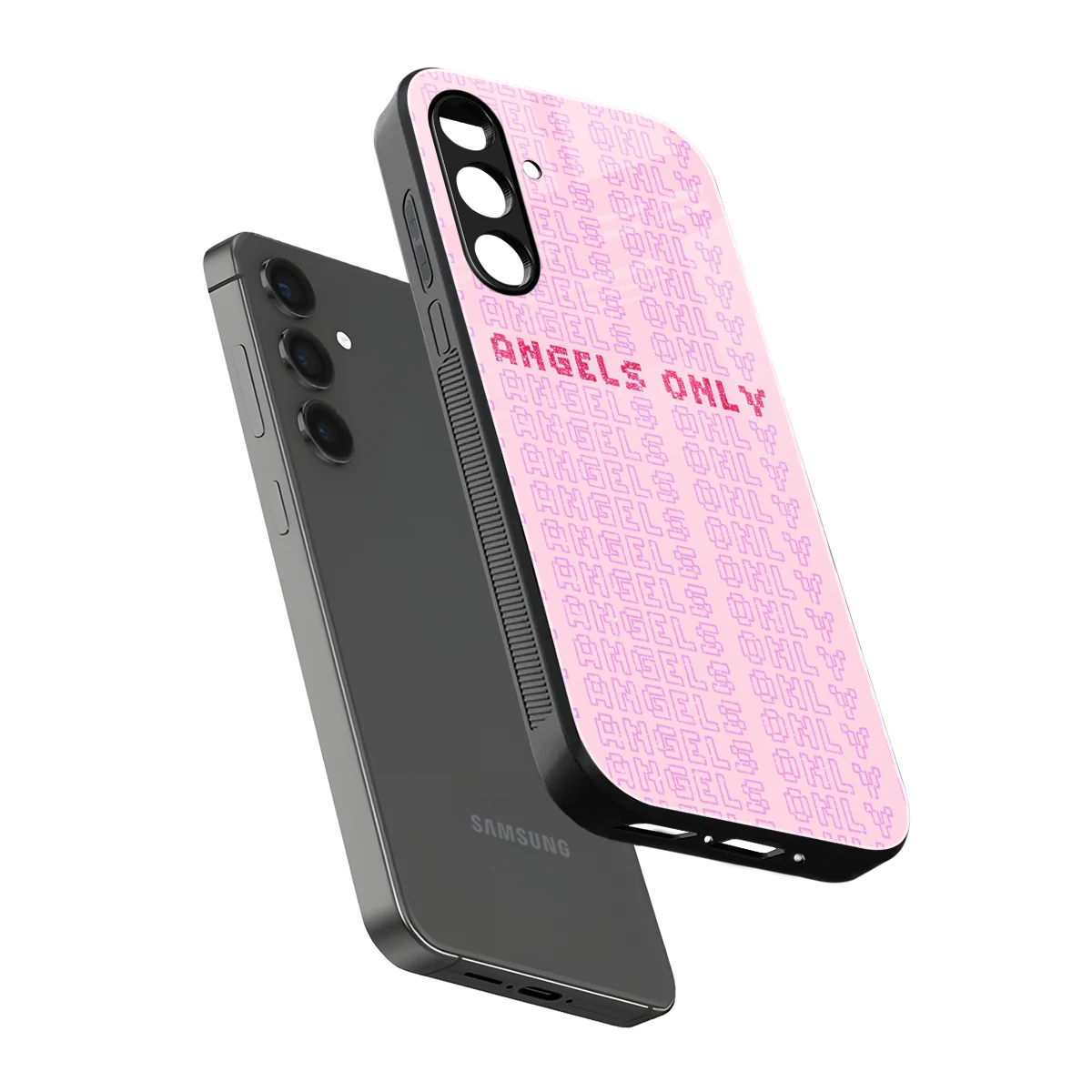 Angels Only sleek samsung galaxy m35 5g cover with tempered glass back and TPU edges