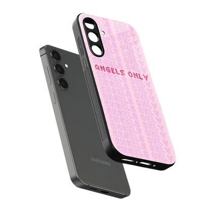 Angels Only sleek samsung galaxy m35 5g cover with tempered glass back and TPU edges