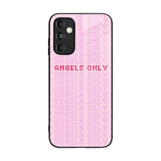 Angels Only back phone cover | glass case for samsung galaxy m14 5g