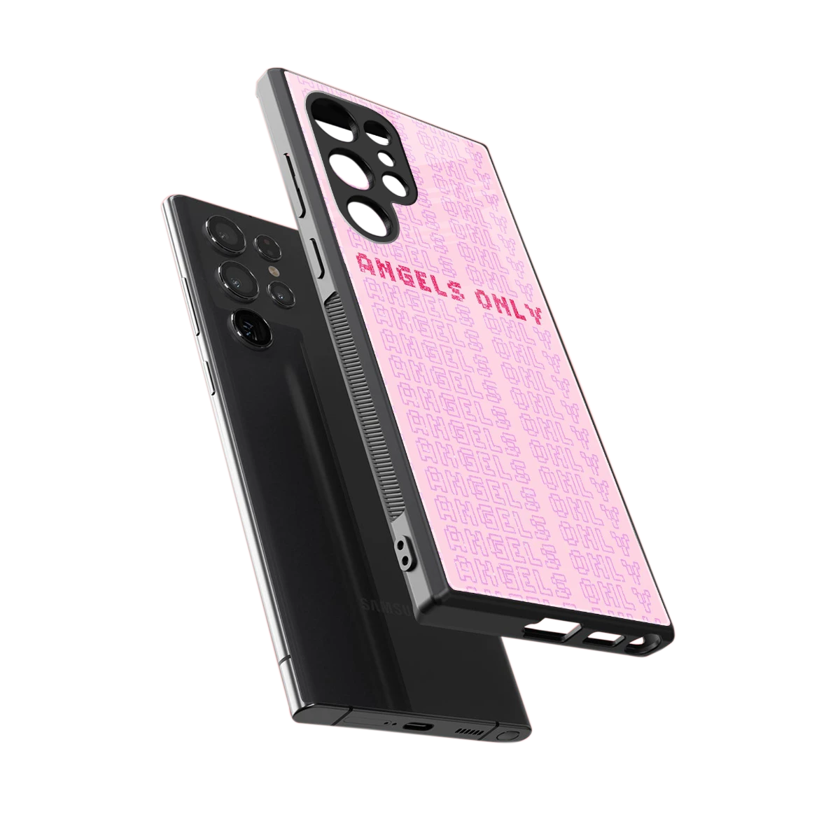 Angels Only sleek samsung galaxy s23 ultra cover with tempered glass back and TPU edges