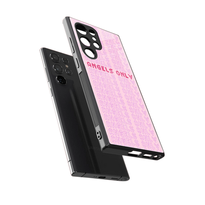 Angels Only sleek samsung galaxy s23 ultra cover with tempered glass back and TPU edges