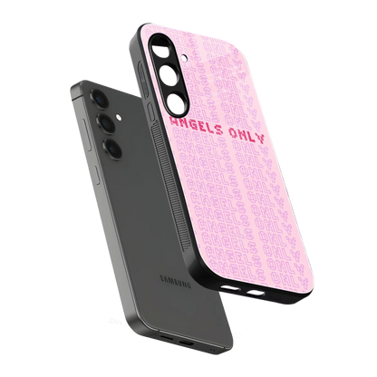 Angels Only sleek samsung galaxy s24 cover with tempered glass back and TPU edges