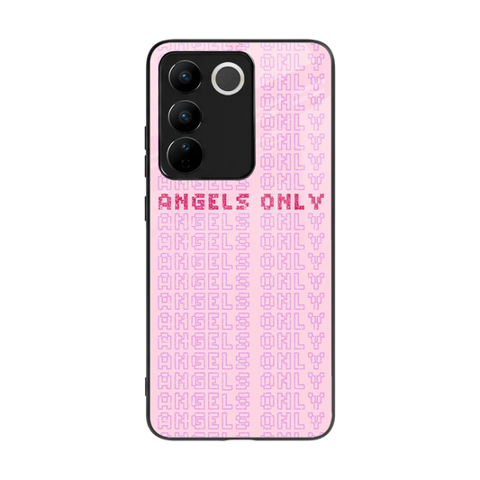 Angels Only back phone cover | glass case for vivo v27 5g