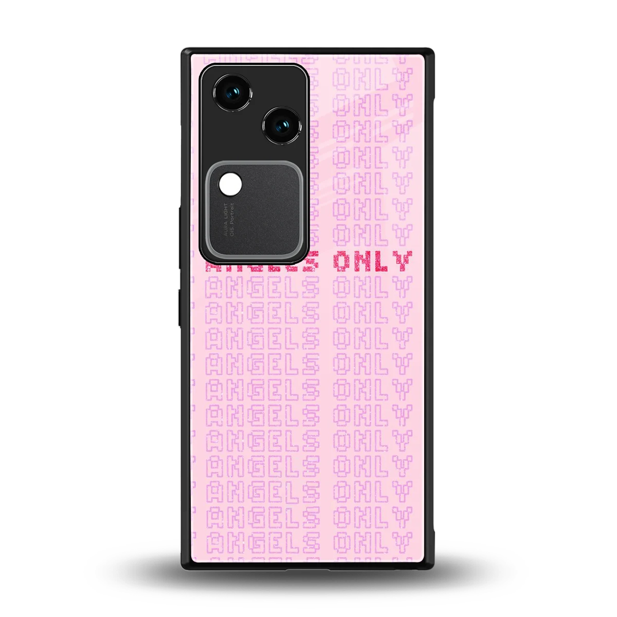 Angels Only back phone cover | glass case for vivo v30