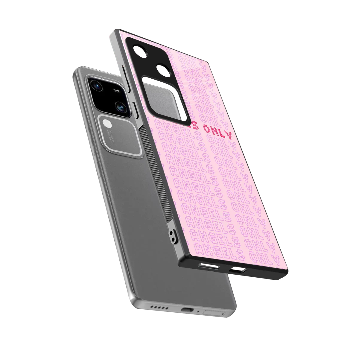 Angels Only sleek vivo v30 cover with tempered glass back and TPU edges