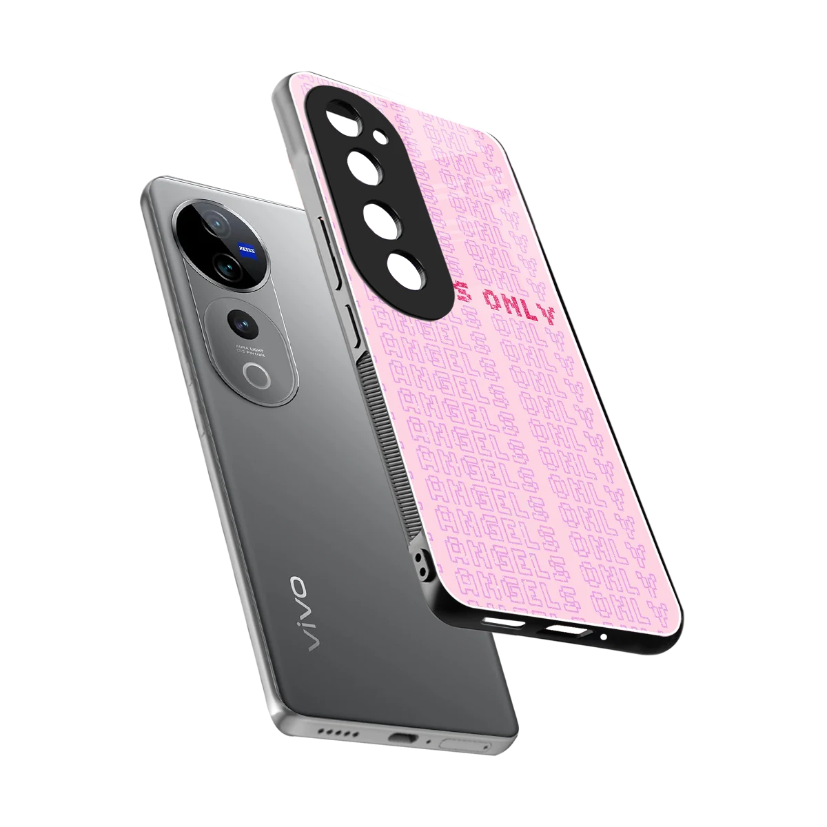 Angels Only sleek vivo v40 pro cover with tempered glass back and TPU edges