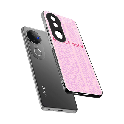 Angels Only sleek vivo v50 cover with tempered glass back and TPU edges