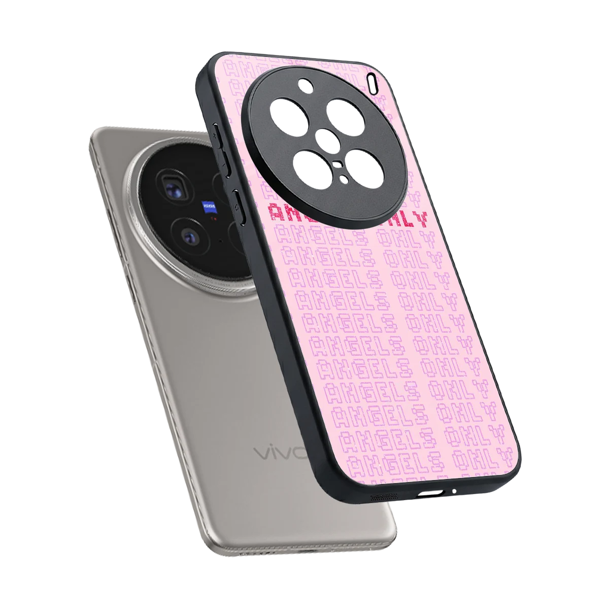 Angels Only sleek vivo x200 pro cover with tempered glass back and TPU edges