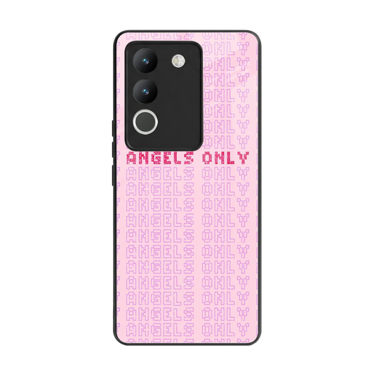 Angels Only back phone cover | glass case for vivo y200 5g