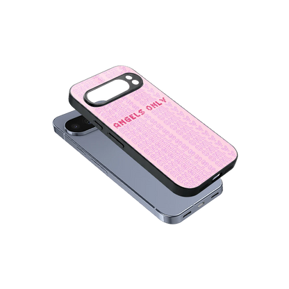 Angels Only sleek google pixel 10 pro cover with tempered glass back and TPU edges