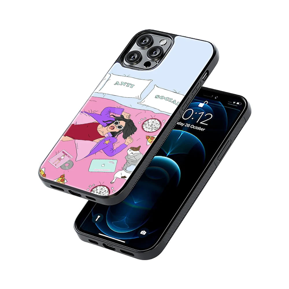 Protective Glass Back Phone Case Compatible with iPhone, Samsung, OnePlus, Pixel & More