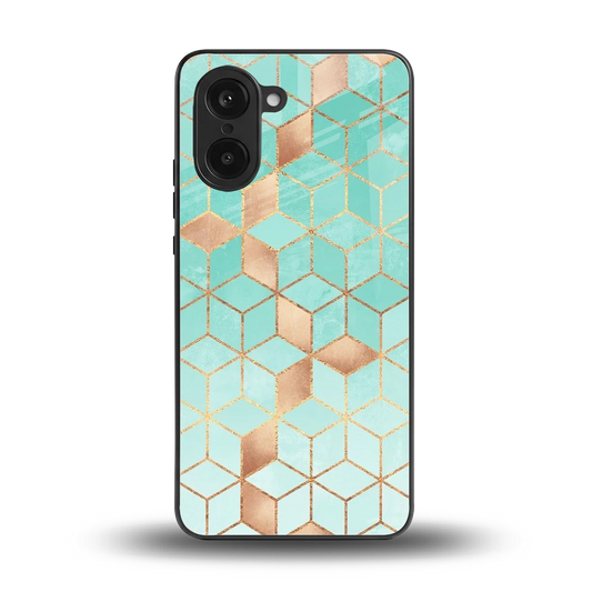 Aqua Mosaic back phone cover | glass case for oneplus nord ce5 5g